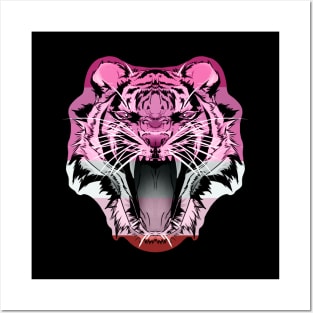 illustrated TIGER PRIDE series - (lipstick lesbian flag pride) Posters and Art